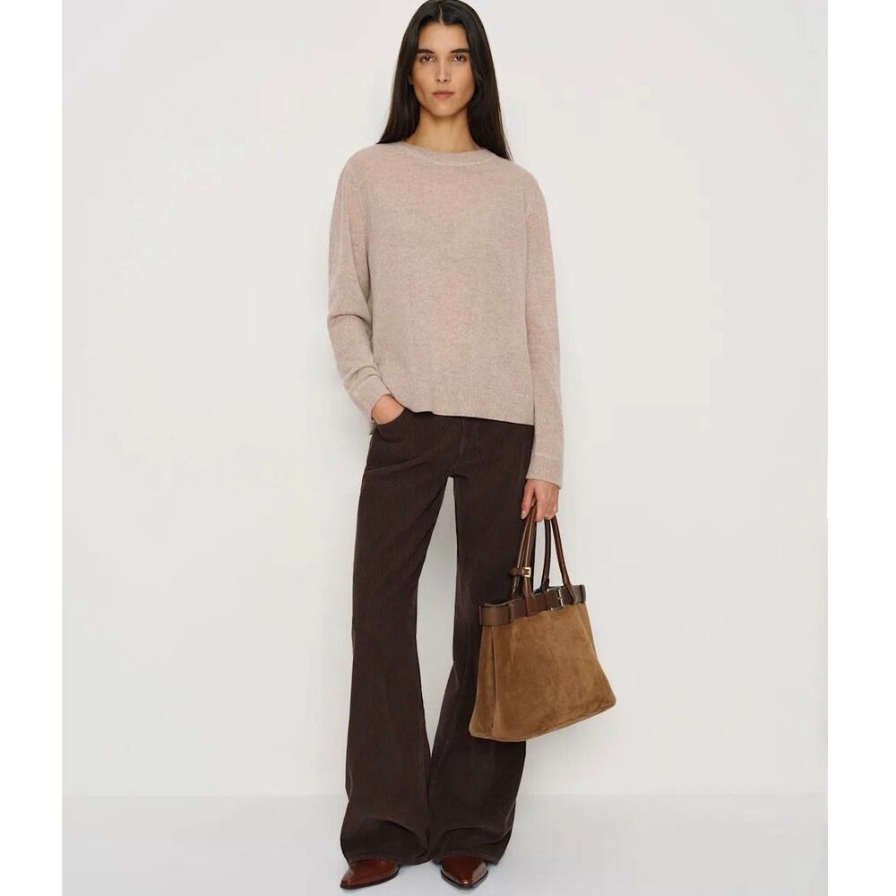 Reformation cashmere crew oatmeal boyfriend sweater pullover size XL new NWT